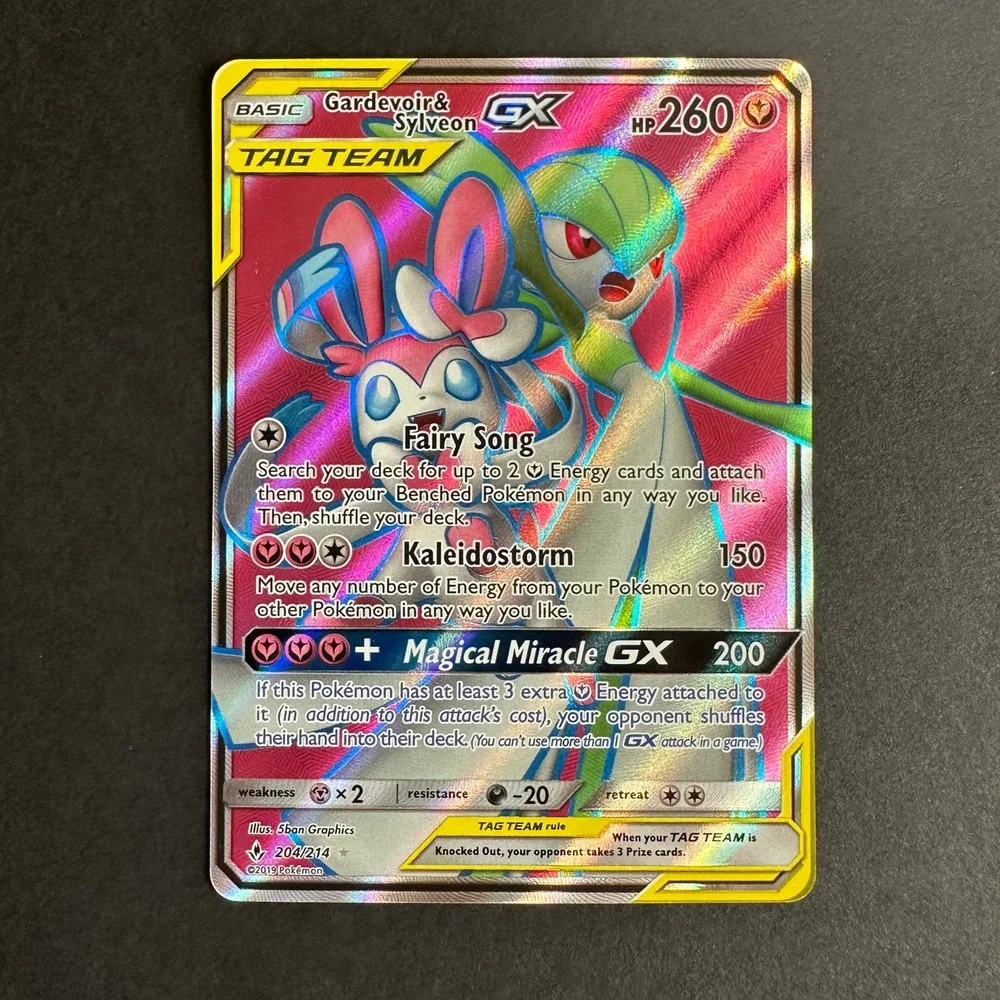 Pokemon TCG Gardevoir & Sylveon GX (Full Art) SM Unbroken Bonds 204/214 NM